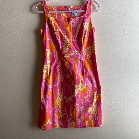 Lilly Pulitzer Dresses & Skirts - LILLY PULITZER White Label Giraffe Print Shift 4 EUC